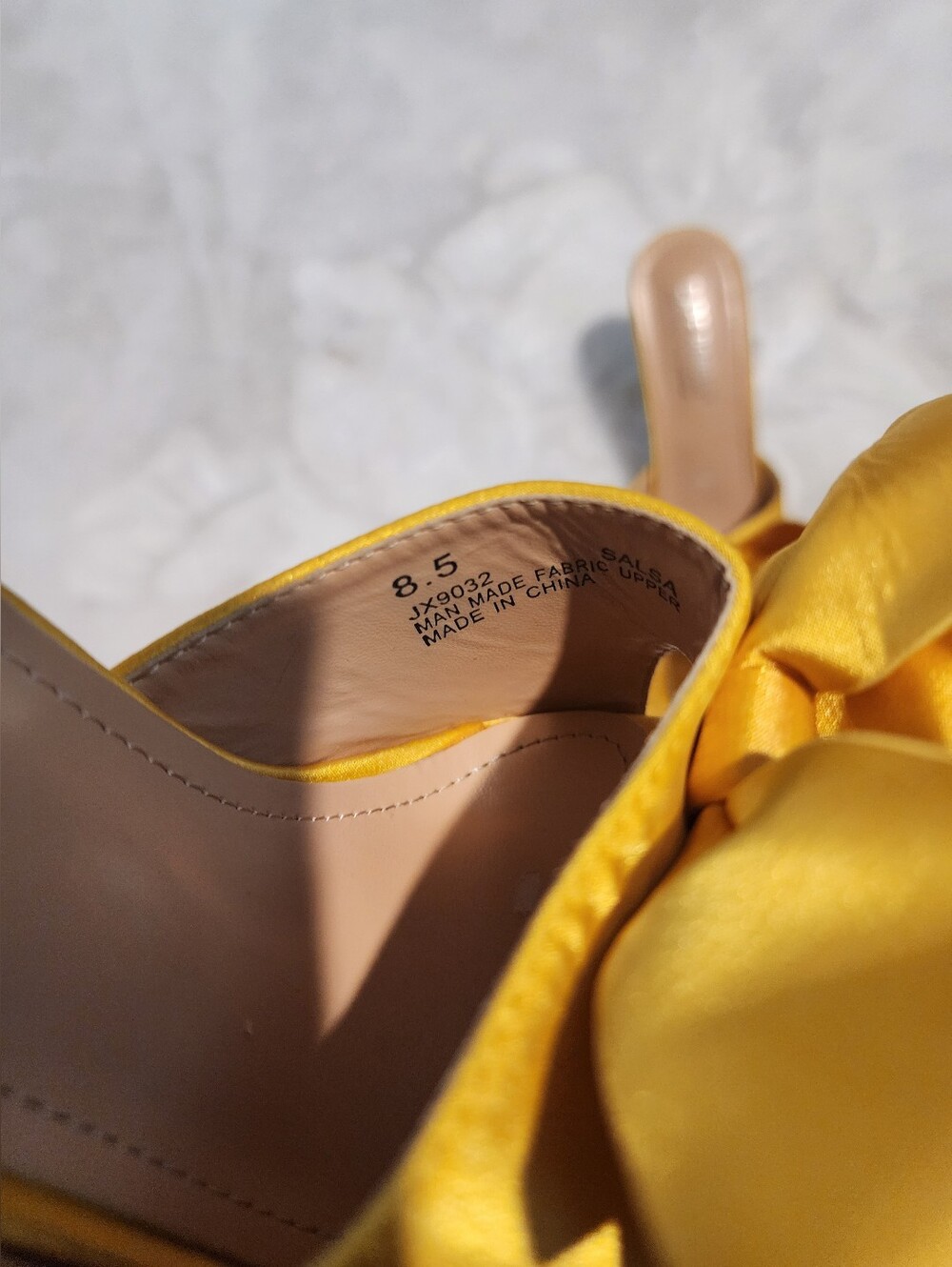 Cape Robbin Yellow Satin Oversized Bow  Gold Beaded Heel Mules | Size 8.5 - Picture 7 of 9